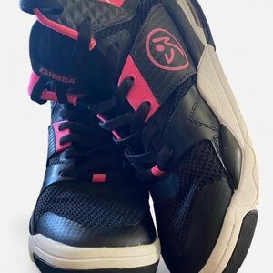 Zumba Air Stud Leather top, Women’s  Fitness Black and Pink Dance Shoes.